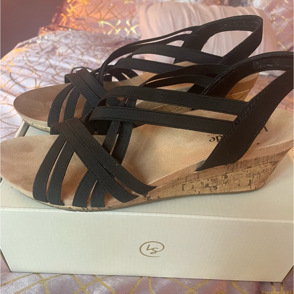 LifeStide Black Wedges Size 8 1/2 - Picture 3 of 7